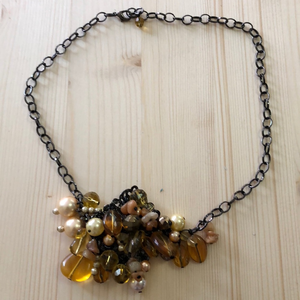 Unique Beaded Charm Statement Necklace - image 1